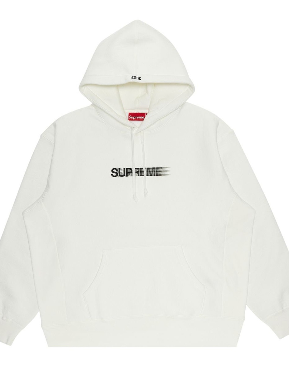 Supreme Cream Hoodie with Distressed Black Logo